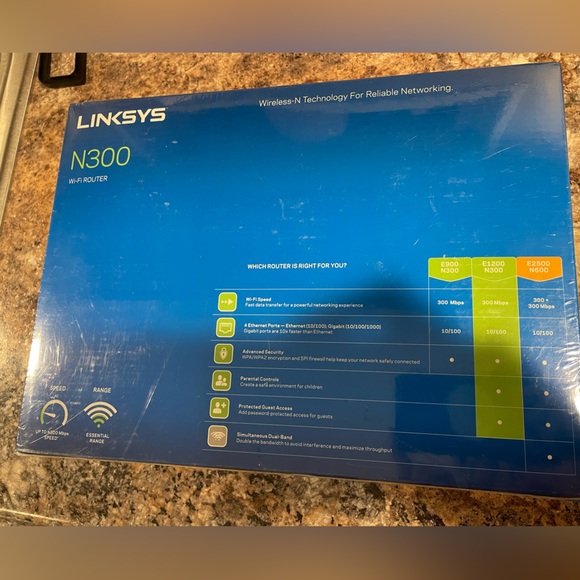 LINKSYS N300 E1200 Wi-Fi Router New in plastic unopened. - Picture 2 of 4